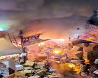 Fire engulfs illegal crackers shop during Diwali sales in Hyderabad, horrific visuals emerge