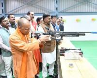 Yogi hits bullseye on first attempt at shooting range